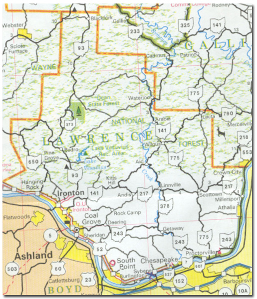 Map of Lawrence County