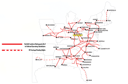 Map of Railways around The Point